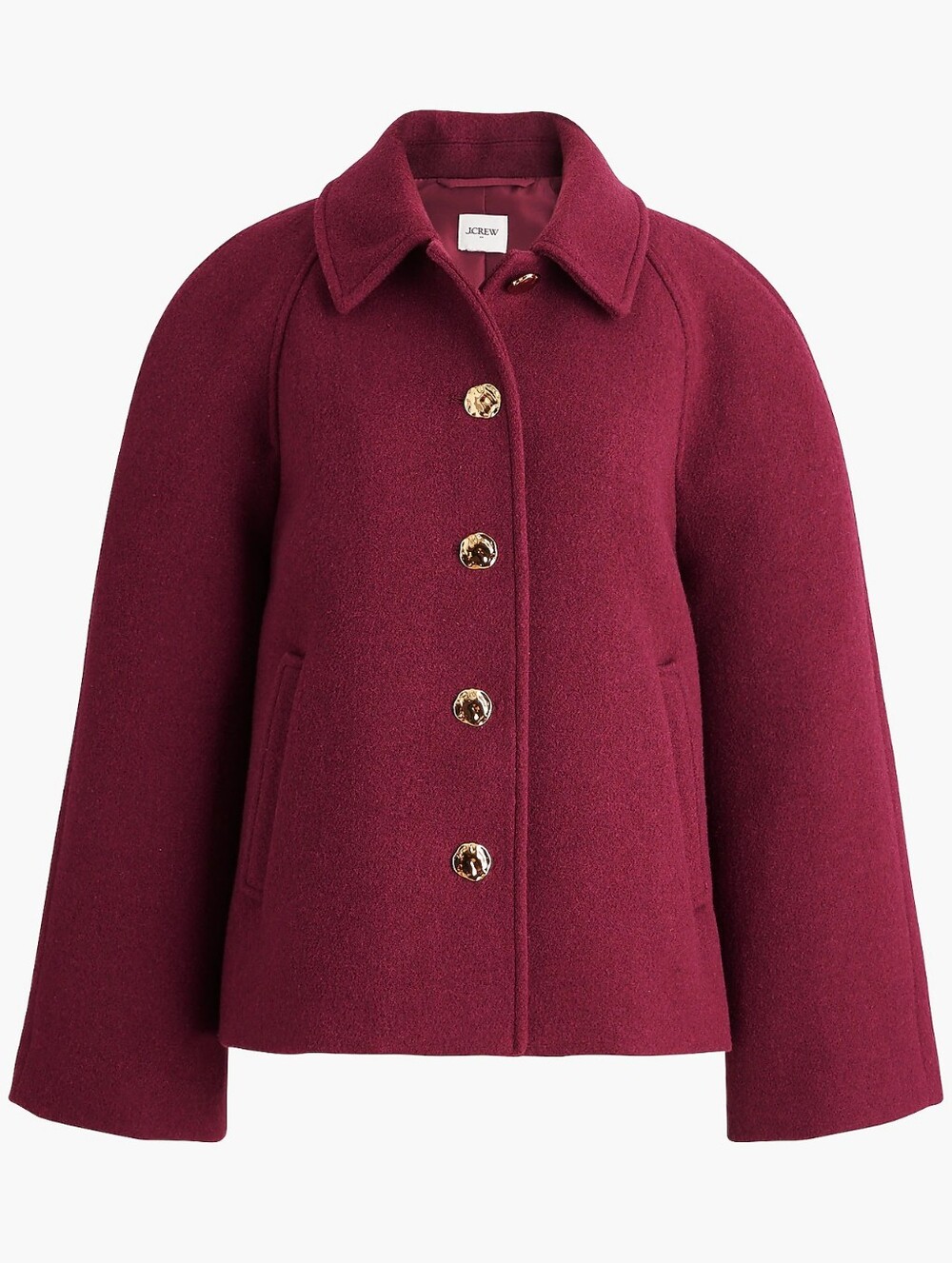 J. Crew Cropped wool-blend swing coat Size Large